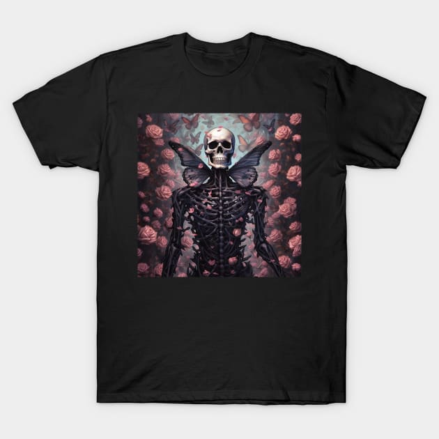 Skeleton And Roses T-Shirt by Enchanted Reverie